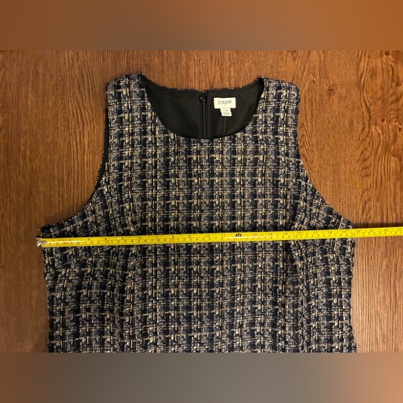 J. Crew NWT Tweed Black & Navy Sleeveless Shift Dress - Picture 8 of 9